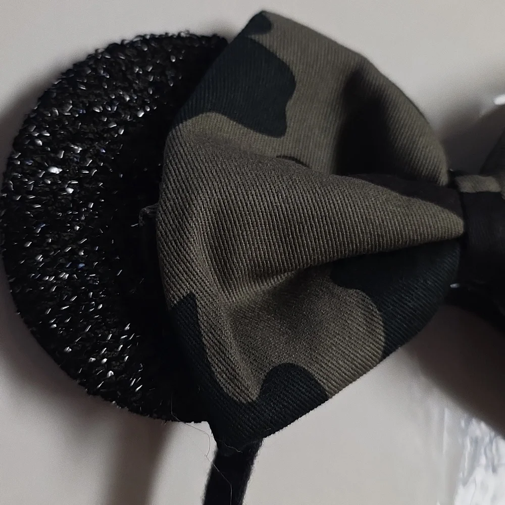 Camouflage Headband Girls Black Green Mouse Ears